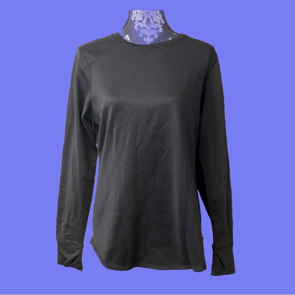 Cuddl Duds Black Long Sleeve Tee